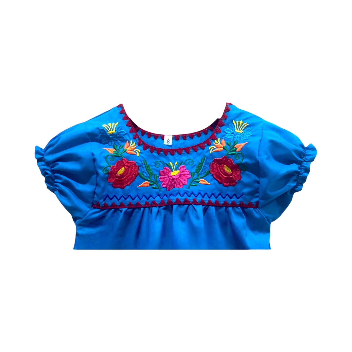 BLUSA MEXICANA TURQUESA MUJER