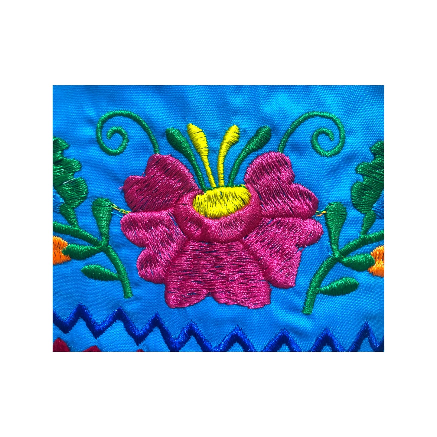 BLUSA MEXICANA TURQUESA MUJER