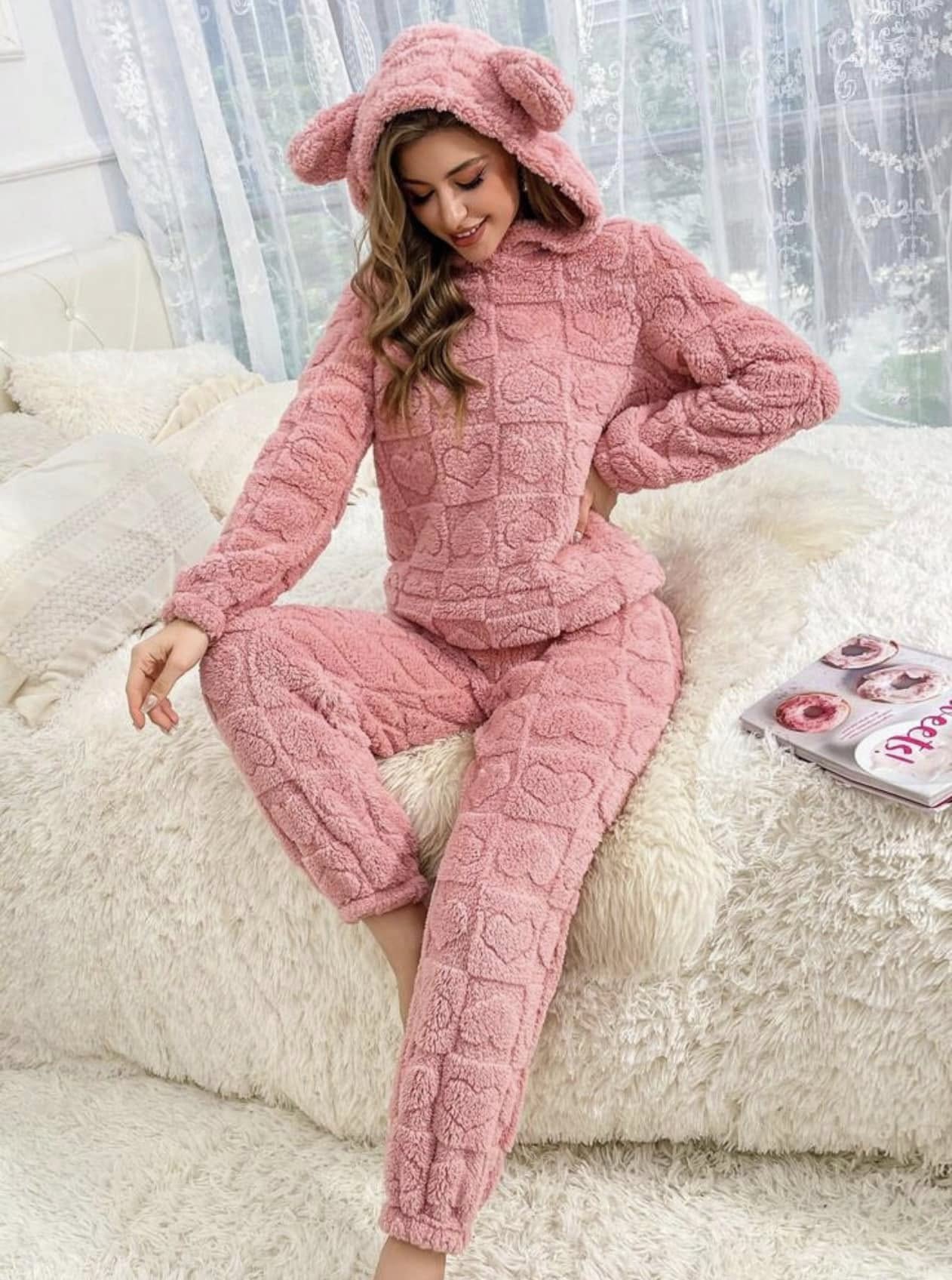 PIJAMA MUJER OREJITAS UNITALLA COLOR AZAR